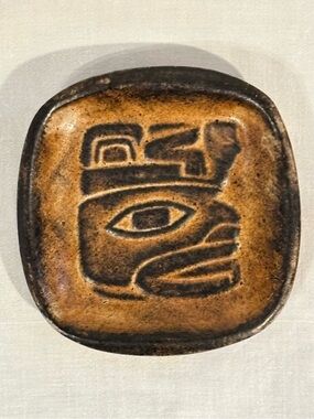 Ruth Meechan Tsimshian Bear & Man Handmade BC Clay Pottery Tray Trinket